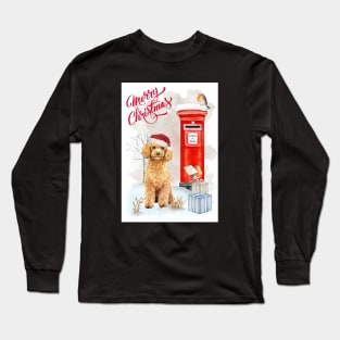 Apricot Poodle Merry Christmas Santa Dog Long Sleeve T-Shirt